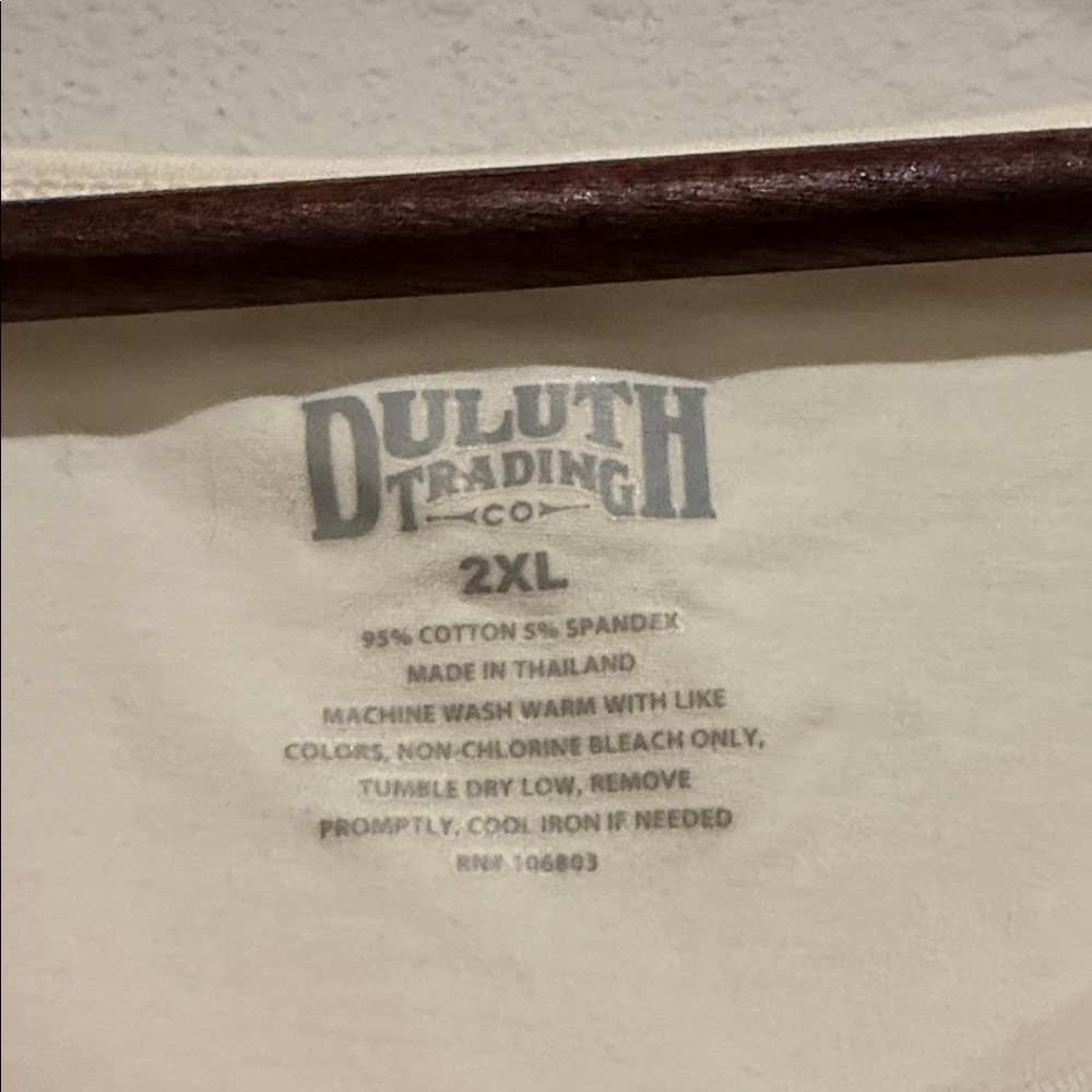 Duluth Trading Co Cream Long Sleeve Crew Tee - Picture 3 of 3